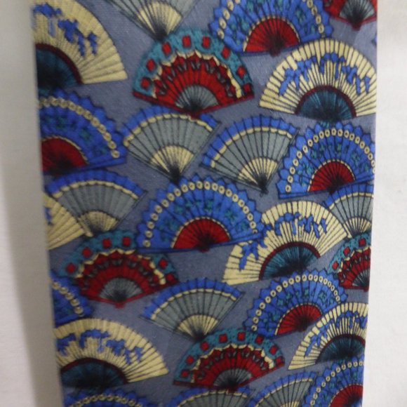 Sidae Fashion, fan print, necktie, 100% silk, Made In Korea - Picture 7 of 7